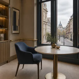 Quiet meeting room with a view onto a London street